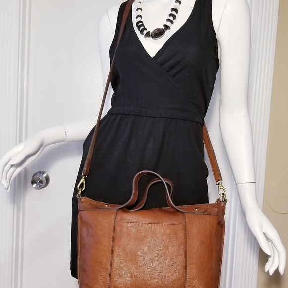 FOSSIL MADDOX REVIVAL TOTE SHOPPER PURSE SHOULDER BAG BROWN LEATHER - Picture 5 of 10